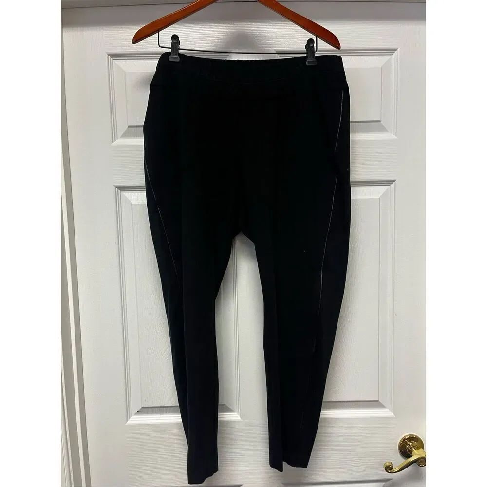 J. Jill Black Tuxedo Trim Ponte Leggings sz 2X EUC